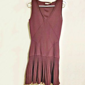 LEON MAX Limited Edition V-Neck Sleeveless Pleated Dress Sz M EUC